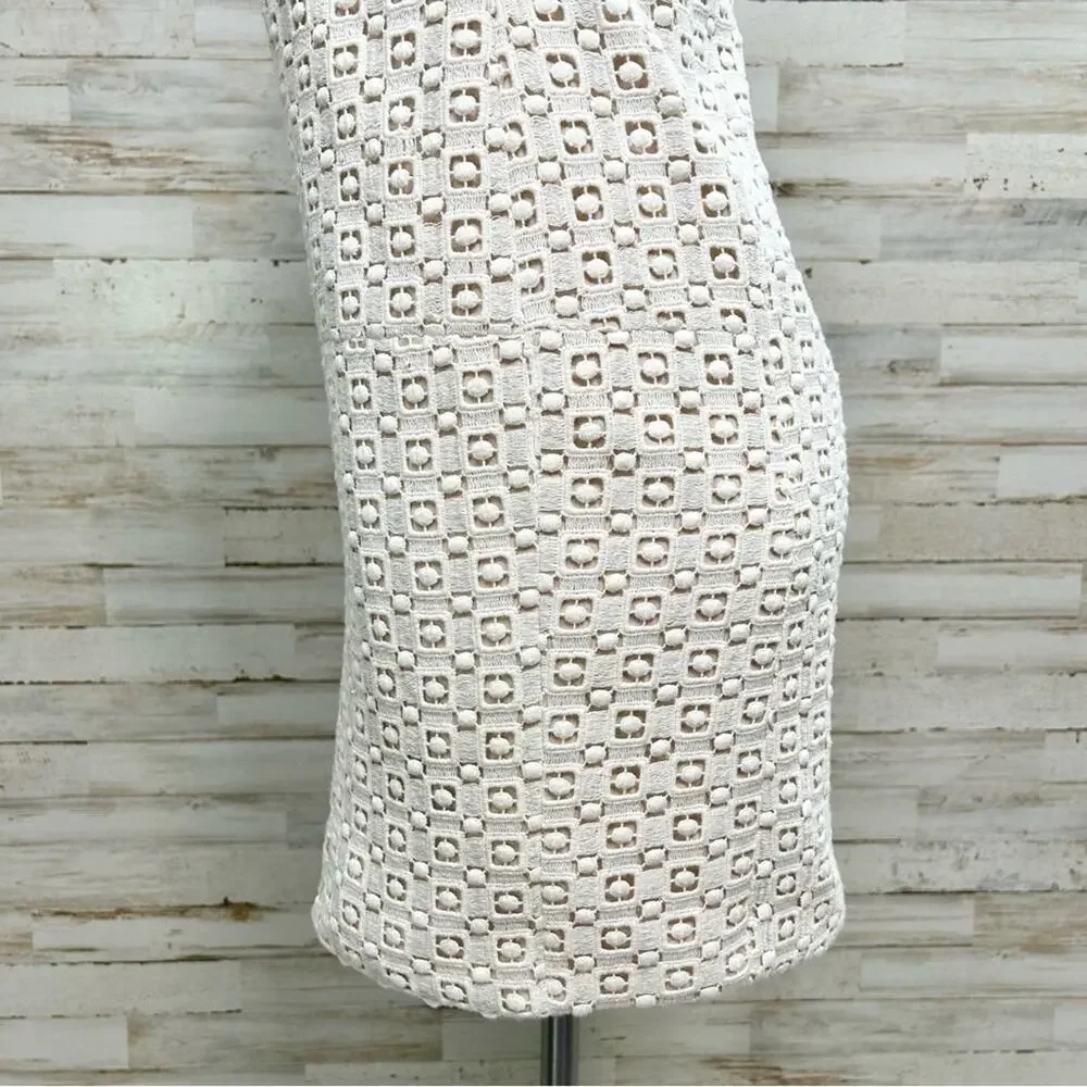 Tibi Sonoran Sleeveless Eyelet Shift Dress Size 0 Ivory Overlay Neutral Cotton - Picture 7 of 15